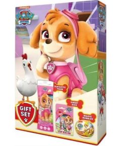 Paw Patrol Psi Patrol Skye zestaw kula do kąpieli 100g + balsam do ust 4.4g + żel pod prysznic 300ml