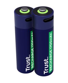 Baterijas Trust USB-C Rechargeable AA Batteries 2pack