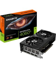 Graphics Card GIGABYTE NVIDIA GeForce RTX 4060 Ti 8 GB GDDR6 128 bit PCIE 3.0 16x GPU 2550 MHz Dual Slot Heatpipe 1xHDMI 3xDisplayPort GV-N406TWF2OCV2-8GD