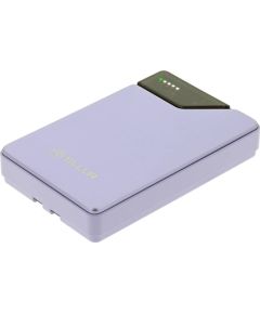 Tellur Power Bank 10000mAh, USB-C + Lightning cables built-in  purple