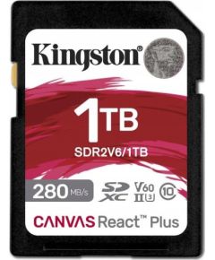 Kingston Canvas React Plus - flash memory card - 1 TB - SDXC UHS-II v60