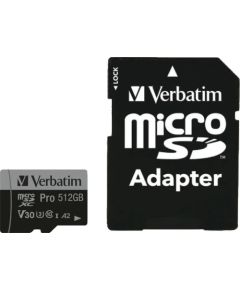 Verbatim MicroSD, 512GB, micro SDXC, 47046, UHS 3 (U3) v30