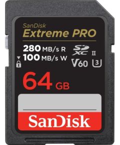 SanDisk SDXC 64GB Extreme Pro 280/100 MB/s V60 UHS-II