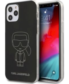 Karl Lagerfeld KLHCP12MPCUMIKBK Iconic Outline Aizsargapvalks Apple iPhone 12 | 12 Pro Melns