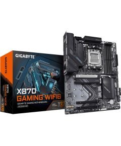 GIGABYTE X870 GAMING WIFI6 Motherboard - Supports AMD Ryzen 9000 CPUs, 8+2+2 phases VRM, up to 8000MHz DDR5 (OC), 1xPCIe 5.0 + 2xPCIe 4.0, Wi-Fi 6, 2.5GbE LAN, USB 4