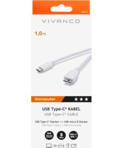 Vivanco kabelis USB-C - microUSB 3.0 1m (45275)