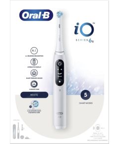 Szczoteczka Oral-B Oral-B iO Series 6s elektrický zubní kartáček, časovač, tlakový senzor, 5 programů, aplikace Oral-B, bílá