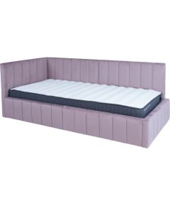 Bed JASPER 90x200cm with mattress HARMONY UNO, mauve rose