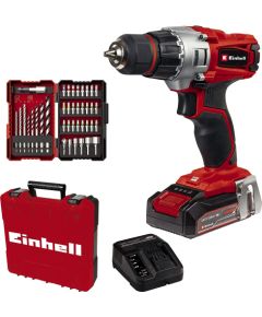 Einhell Cordless drill TE-CD 18/2 Li +39 (red/black, Li-ion battery 2.5Ah, case, 39-piece bit and drill set)