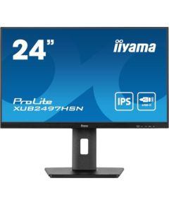 Monitor iiyama Monitor 24 cale XUB2497HSN-B2 IPS, USB-C Dock, HDMI, DP, 300cd, Pivot, HAS