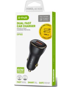 D-Fruit car charger USB-A + USB-C 60W (DF103)