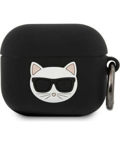 KLACA3SILCHBK Karl Lagerfeld Choupette Head силиконовый чехол для наушников Apple Airpods 3 черный