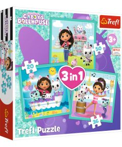 TREFL GABBY´S DOLLHOUSE Pužļu komplekts 3in1