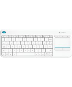 Logitech K400 Plus Touch Wireless Keyboard, RF Wireless, US, White