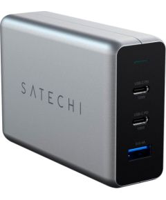 SATECHI 100W USB-C PD Compact Charger- EU ( x2 Type-C / x1 Type-A) (space gray)