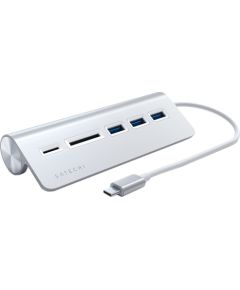 SATECHI Type-C Aluminum USB 3.0 Hub & Card Reader Silver