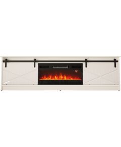 Cama Meble RTV GRANERO + fireplace cabinet 200x56.7x35 white/gloss white