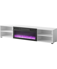 Cama Meble RTV cabinet POLO 180x33x39 white + fireplace black