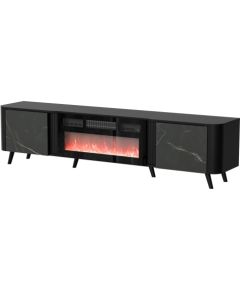 Cama Meble Cama RTV cabinet Volare 200 x 39 x 49 cm black/san sebastian + fireplace