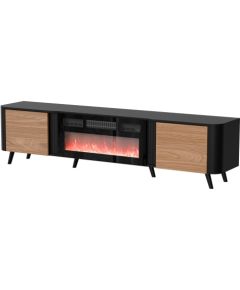 Cama Meble Cama Volare RTV cabinet 200 x 39 x 49 cm black/walnut + fireplace