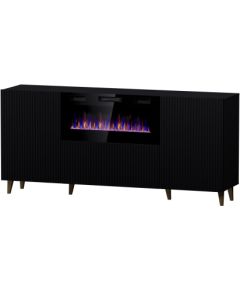 Cama Meble PAFOS chest of drawers with electric fireplace 180x42x82 cm matte black