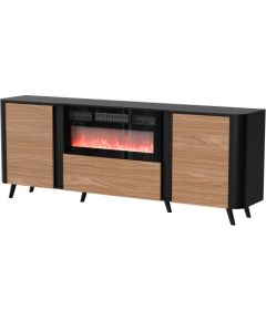 Cama Meble Cama Volare chest of drawers 200 x 39 x 75 cm black/walnut + fireplace