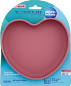 Canpol Silicone / Suction Plate Heart 300ml Pink