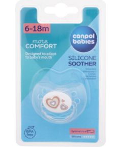 Canpol Newborn Baby / More Comfort Silicone Soother 1pc Hearts 6-18m