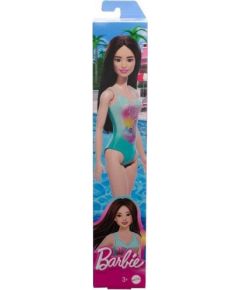 Mattel Barbie: Beach - Black Hair Doll Wearing Tropical Blue Swimsuit (HXX51)