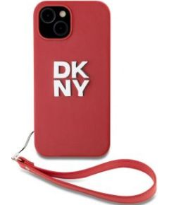 DKNY Apple  DKNY PU Leather Stack Logo Wrist Strap Case for iPhone 14 Red