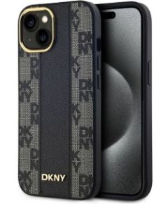 DKNY Apple  DKNY PU Leather Checkered Pattern Magsafe Case for iPhone 15 Black