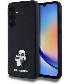 Karl Lagerfeld -  Karl Lagerfeld PU Saffiano Metal Karl and Choupette Case for Samsung Galaxy A35 5G Black