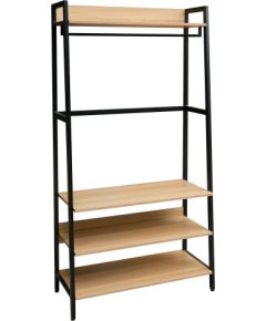 Hallway shelf LAVINIA 84x40xH169cm, ash/black