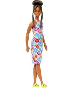 Lalka Barbie Mattel Fashionistas w kolorowej, „szydełkowej” sukience HJT07