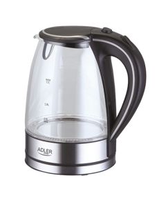 Adler AD 1225 Standard kettle, Glass, Glass/Stainless steel, 2000 W, 360° rotational base, 1.7 L