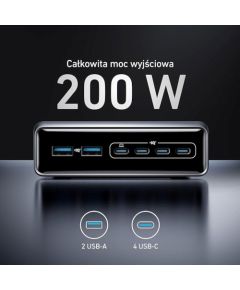 Anker Prime GaN 2x USB-A 4x USB-C PD 200W multi-port charger Black