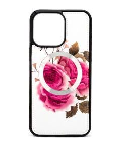 Evelatus Apple  iPhone 14 Pro Leather Case Zipper Design Flower White