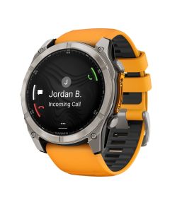 Garmin fēnix® 8 – 51 mm, AMOLED Sapphire, Titanium with Spark orange/graphite silicone band