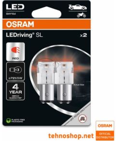 Osram P21/5W-LED AUTOLAMPAS 12V 7528DRP Red 1,7W 2gab.