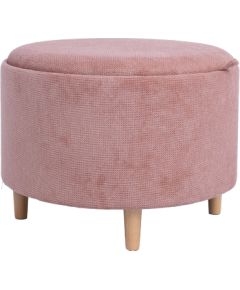 Ottoman/ table HIRO D56xH42,5cm, pink, with storage and tray