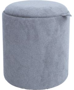 Ottoman/ table HIRO D34,5xH37cm, grey, with storage and tray