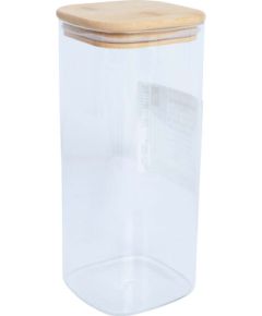 Storage jar JAR 10x10xH23cm 1900ml with bamboo lid, glass