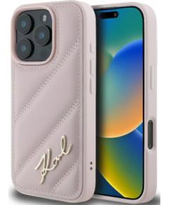 Karl Lagerfeld Quilted Signature Aizsargapvalks Priekš Apple iPhone 16 Pro Max