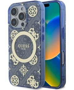 Guess IML Peony On 4G Background MagSafe Aizsargapvalks Priekš Apple iPhone 16 Pro