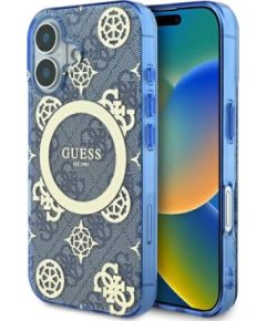 Guess IML Peony On 4G Background MagSafe Aizsargapvalks Priekš Apple iPhone 16