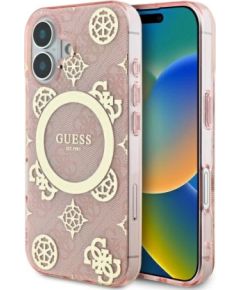 Guess IML Peony On 4G Background MagSafe Aizsargapvalks Priekš Apple iPhone 16