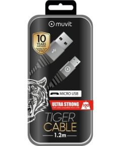 Muvit Tiger TGUSC0003 Ultra Resistant Cable Micro USB 1.2M 2.4A (grey)