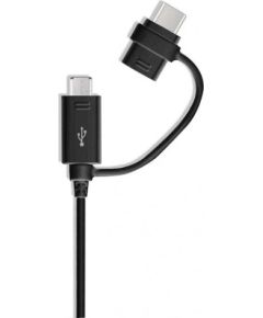 Samsung EP-DG950 USB 2in1 Комбо Type-C и Micro USB Кабель для передачи данных и зарядки 1.2м Черный (OEM)