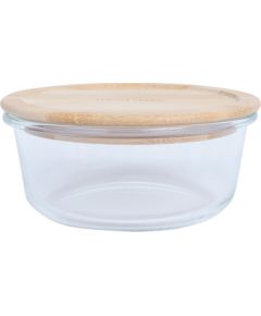 Bowl BOXY D15xH6cm 620ml, glass, bamboo lid