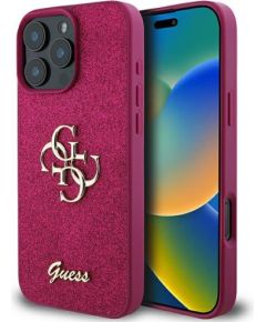 Guess Glitter Script Big 4G Back Case Aizsargapvalks Priekš Apple iPhone 16 Pro